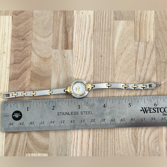 Caravelle by Bulova Ladies Watch Two Tone Hearts and Matte Bracelet White Dial - Picture 12 of 12